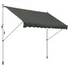 Image de Store banne manuel rétractable 3L x 1,5l m inclinaison et hauteur réglable installation rapide métal alu polyester anti-UV gris