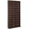 Image de Etagère rangement CD/DVD meuble de rangement pour 1116 CDs 33 compartiments réglables en hauteur 102 x 24 x 195 cm marron