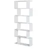Image de Bibliothèque étagère zig zag design contemporain 80L x 23l x 192H cm 6 niveaux blanc