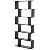 Image de Bibliothèque étagère zig zag design contemporain 80L x 23l x 192H cm 6 niveaux noir