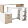 Image de Bureau Informatique multimédia Design Multi-rangements 137 L x 55 l x 92 H cm chêne Blanc