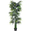Image de Bambou artificiel XXL 1,80H m 1105 feuilles denses réalistes pot inclus noir vert