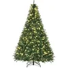 Image de Sapin de Noël artificiel lumineux LED x 700 blanc chaud + support pied Ø 132 x 210H cm 2154 branches vert