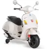 Image de Scooter moto électrique enfants 6 V dim. 102L x 51l x 76H cm musique MP3 port USB klaxon phare feu AR blanc Vespa