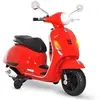 Image de Scooter moto électrique enfants 6 V dim. 102L x 51l x 76H cm musique MP3 port USB klaxon phare feu AR rouge Vespa