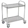 Image de Chariot de service desserte de cuisine à roulettes 2 étagères 71L x 41l x 81H cm acier inox. chromé