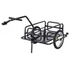 Image de Remorque vélo remorque de transport pour vélo 155L x 71,5l x 77H cm barre d'attelage universelle pliable acier noir