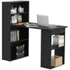 Image de Bureau informatique 120L x 55l x 120H cm bibliothèque adjacente multi-rangements noir