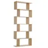 Image de Bibliothèque étagère zig zag design contemporain 80L x 23l x 192H cm 6 niveaux coloris chêne clair