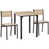 Image de Table avec 2 chaises style industriel acier noir MDF coloris bois de chêne