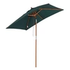 Image de Parasol rectangulaire inclinable bois polyester haute densité 2L x 1,5l x 2,3H m vert foncé