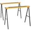 Image de Lot de 2 tréteaux pliables compactes poignée transport dim. 100L x 50l x 76H cm surface antidérapante métal noir jaune