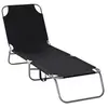 Image de Bain de soleil H. 24 cm L. 180 cm en metal noir non empilable pliable