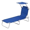 Image de Bain de soleil bleu en metal L. 187 cm H. 36 cm non empilable pliable