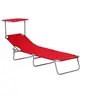 Image de Bain de soleil L. 187 cm H. 36 cm en metal rouge non empilable pliable