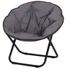 Image de Loveuse fauteuil rond de jardin fauteuil lune papasan pliable grand confort 80L x 80l x 75H cm grand coussin fourni oxford gris