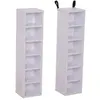 Image de Lot de 2 étagères colonnes armoire de rangement CD-DVD 6 + 6 compartiments dim. 21L x 19l x 88H cm capacité max. 204 CD blanc