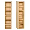 Image de Lot de 2 étagères colonnes armoire de rangement CD-DVD 6 + 6 compartiments dim. 21L x 19l x 88H cm capacité max. 204 CD coloris hêtre