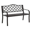 Image de Banc 3 places de jardin terrasse style rural chic 128L x 60l x 89H cm métal époxy anticorrosion fonte brun