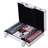Image de Mallette pro poker coffret complet 30L x 21l x 6,5H cm 200 jetons 2 jeux de cartes + 2 clés aluminium