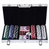 Image de Mallette pro de poker coffret pro poker 38L x 21l x 6,5H cm 300 jetons 2 jeux de cartes + 2 clés aluminium