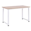 Image de Table d'ordinateur 120L x 60l x 76H cm multifonction grand plateau cadre robuste en métal blanc effet bois