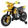 Image de Moto Cross électrique enfant 3 à 6 ans 6 V phares klaxon musiques 102 x 53 x 66 cm jaune et noir