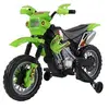 Image de Moto Cross électrique enfant 3 à 6 ans 6 V phares klaxon musiques 102 x 53 x 66 cm vert et noir