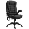 Image de Fauteuil de bureau direction massant chauffant hauteur réglable dossier inclinable toile de lin noir