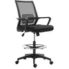 Image de Fauteuil de bureau chaise de bureau assise haute réglable dim. 64L x 59l x 104-124H cm pivotant 360° maille respirante noir