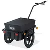 Image de Remorque vélo remorque de transport pour vélo 144L x 59l x 80H cm barre d'attelage universelle acier noir