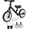 Image de Vélo enfant draisienne 2 en 1 roulettes et pédales amovibles roues 12 hauteur selle réglable acier noir