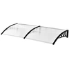 Image de Auvent marquise de porte design voûté arrondi dim. 195L x 80l x 23H cm polycarbonate plastique noir
