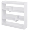 Image de Bibliothèque étagère meuble de rangement dim. 90L x 24l x 91H cm 4 niveaux 3 panneaux arrières panneaux de particules blanc