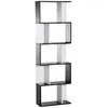 Image de Bibliothèque étagère meuble de rangement design contemporain en S 5 étagères 60L x 24l x 185H cm noir blanc