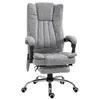 Image de Fauteuil de bureau direction massant chauffant hauteur réglable dossier inclinable repose-pied revêtement synthétique gris