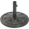 Image de Pied de parasol rond base de lestage Ø 48 x 34H cm ciment HDPE motif fleurs de lys poids net 13 Kg noir doré