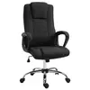 Image de Fauteuil de bureau à roulettes chaise manager ergonomique pivotante hauteur réglable lin noir