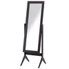 Image de Miroir à pied inclinaison réglable dim. 47L x 46l x 148H cm MDF brun foncé
