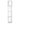 Image de Lampadaire étagère lampe étagère 26L x 26l x 160H cm 3 étagères 4 niveaux MDF blanc