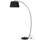 Image de Lampe lampadaire à arc salon courbée - Lampe arceau moderne en métal - Lampadaire sur pied métal lin noir