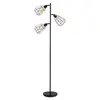 Image de Lampadaire design industriel 3 ampoules max. 40 W abat-jour cage métal noir