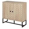 Image de Buffet meuble de rangement 2 portes bois et pieds en métal noir dim. 80L x 29,5l x 80H cm