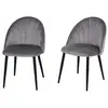 Image de Lot de 2 chaise en metal non empilable non pliable interieur H. 79 cm gris