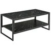 Image de Table Basse Style Moderne avec 2 Etagères 106 x 50 x 47 cm Noir
