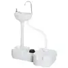 Image de Evier à Main Portable Jardin Extérieur Camping Voyager avec Réservoir d'Eau 17L Pompe à Pied 83 x 50 x 103 cm Gris