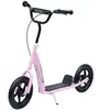 Image de Trottinette patinette pneus 30 cm hauteur guidon réglable poignée frein et béquille acier rose