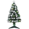 Image de Sapin de Noël artificiel lumineux fibre optique LED + 14 ampoules + support pied Ø 48 x 90H cm 90 branches étoile sommet brillante vert