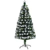 Image de Sapin de Noël artificiel lumineux fibre optique LED + 20 ampoules + support pied Ø 63 x 120H cm 130 branches étoile sommet brillante vert