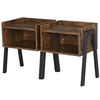 Image de Tables de chevet style industriel - lot de 2 tables de nuit - meubles empilables - panneaux particules aspect vieux bois métal noir